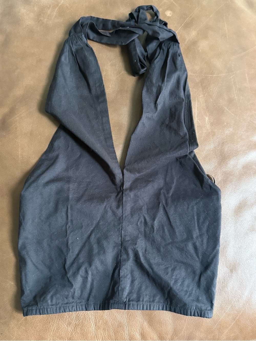 LOFT Black Smocked Halter Top